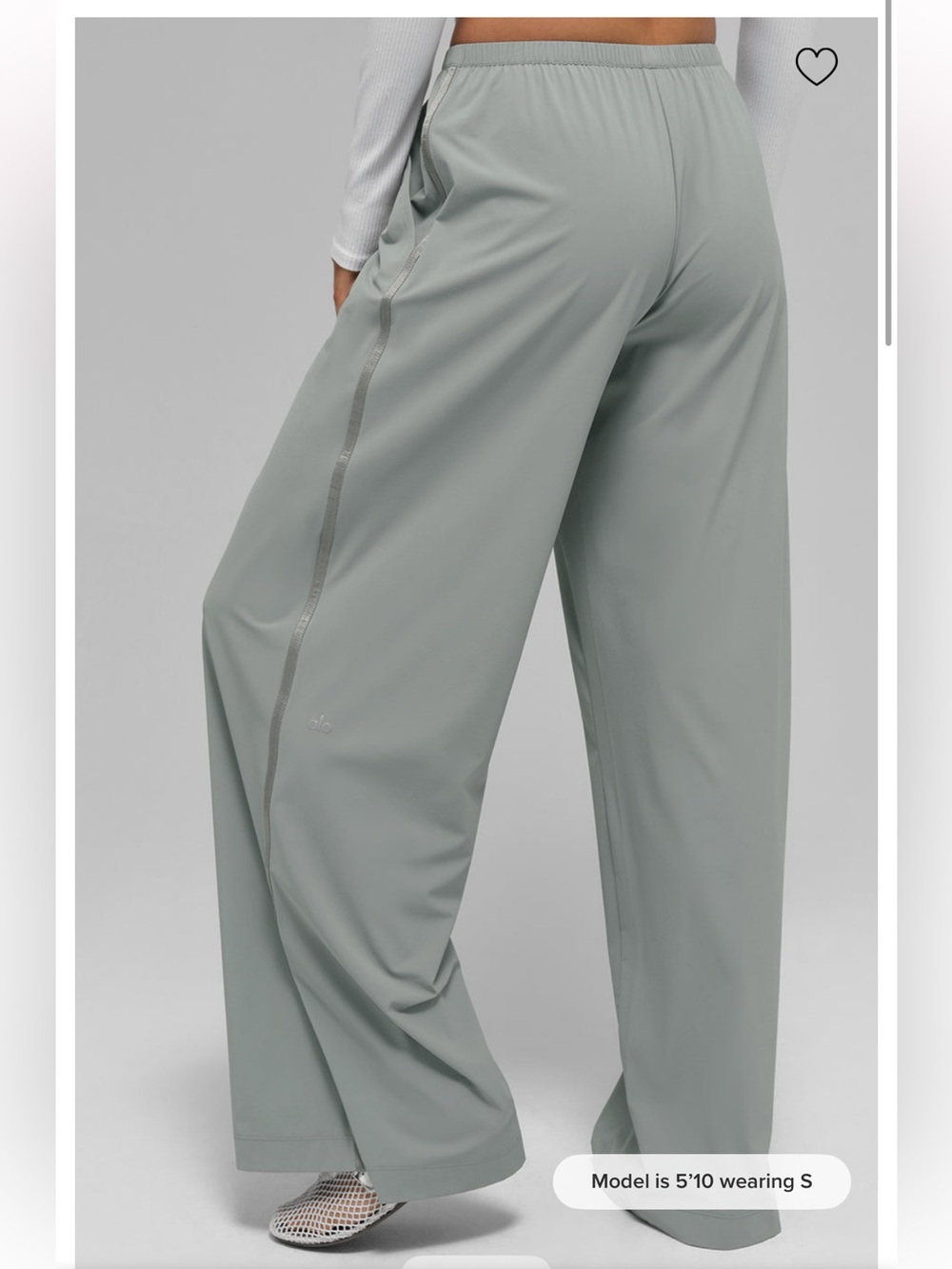 Alo Lunar Grey Breezy Wide Leg Pants + Zip Up Cropped Jacket - Picture 2 of 3